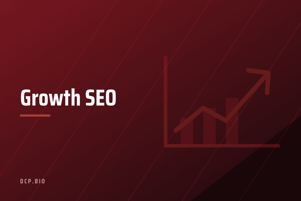 Cabecera del artículo Growth SEO, con icono de gráfico ascendente sobre fondo granate