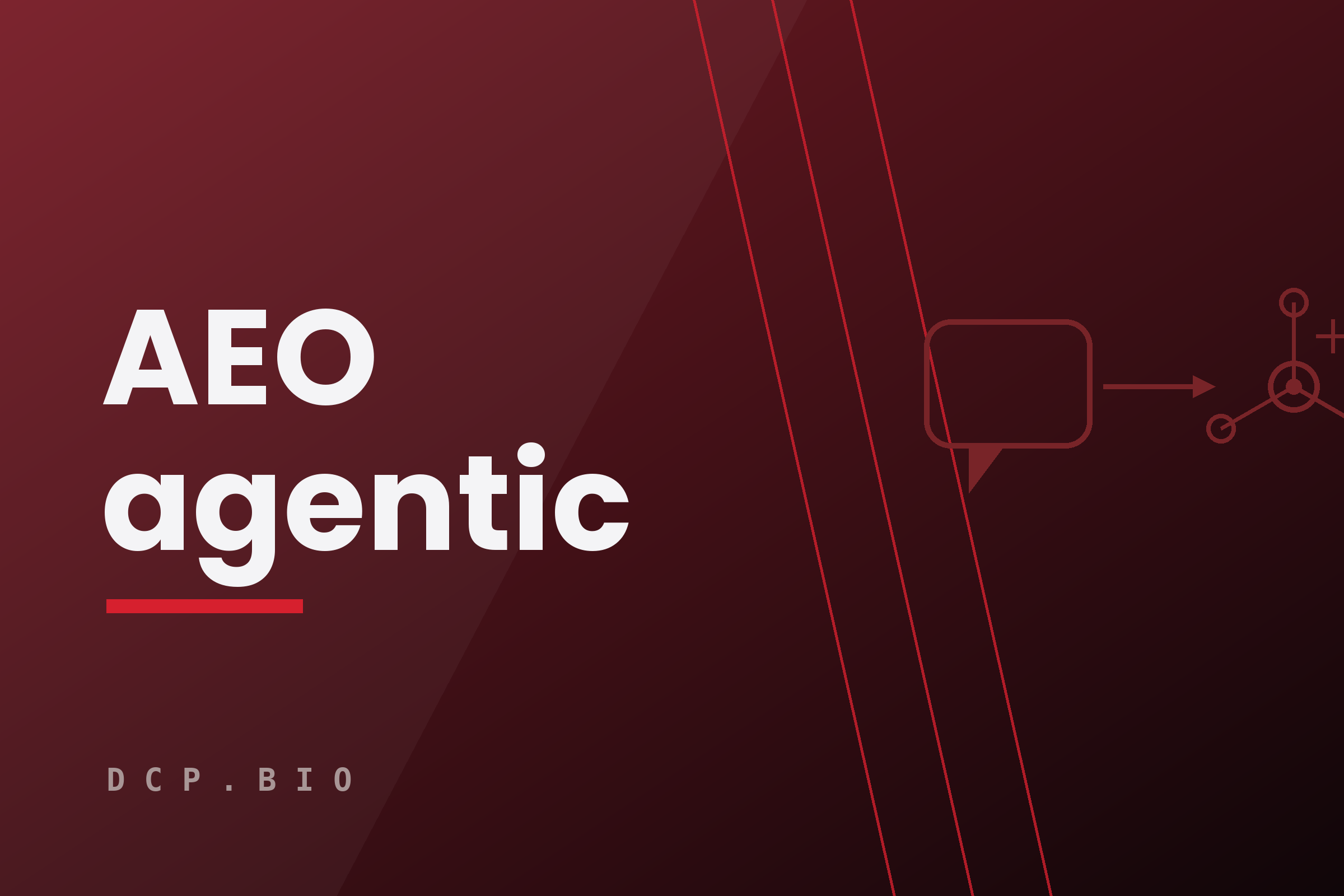 AEO, de Answer Engine a Agentic Engine Optimization: un globo de respuesta que se transforma en un nodo de agente de IA