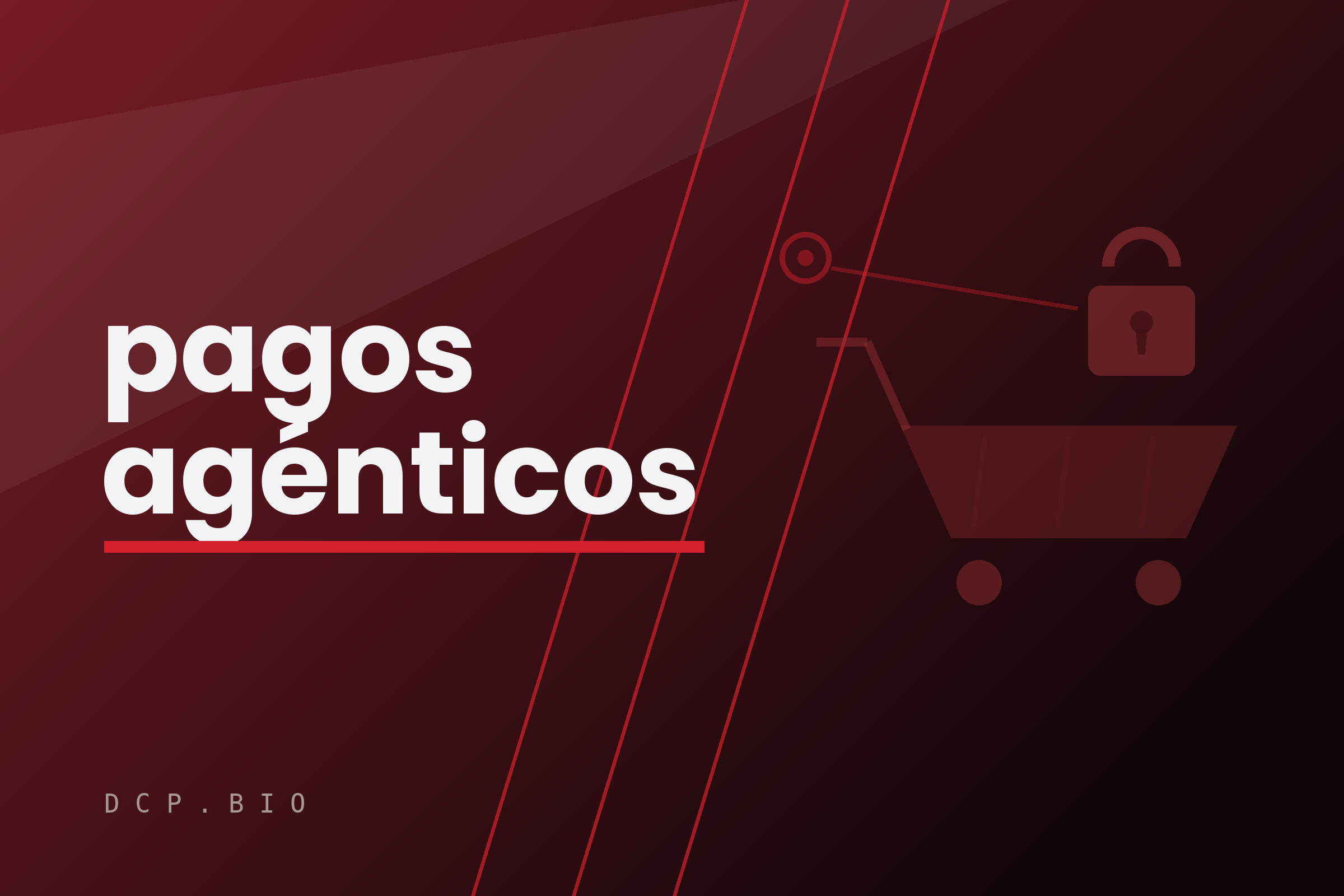 Cabecera del artículo sobre pagos agénticos y el protocolo AP2, con un carrito de la compra y un candado que representa el mandato firmado